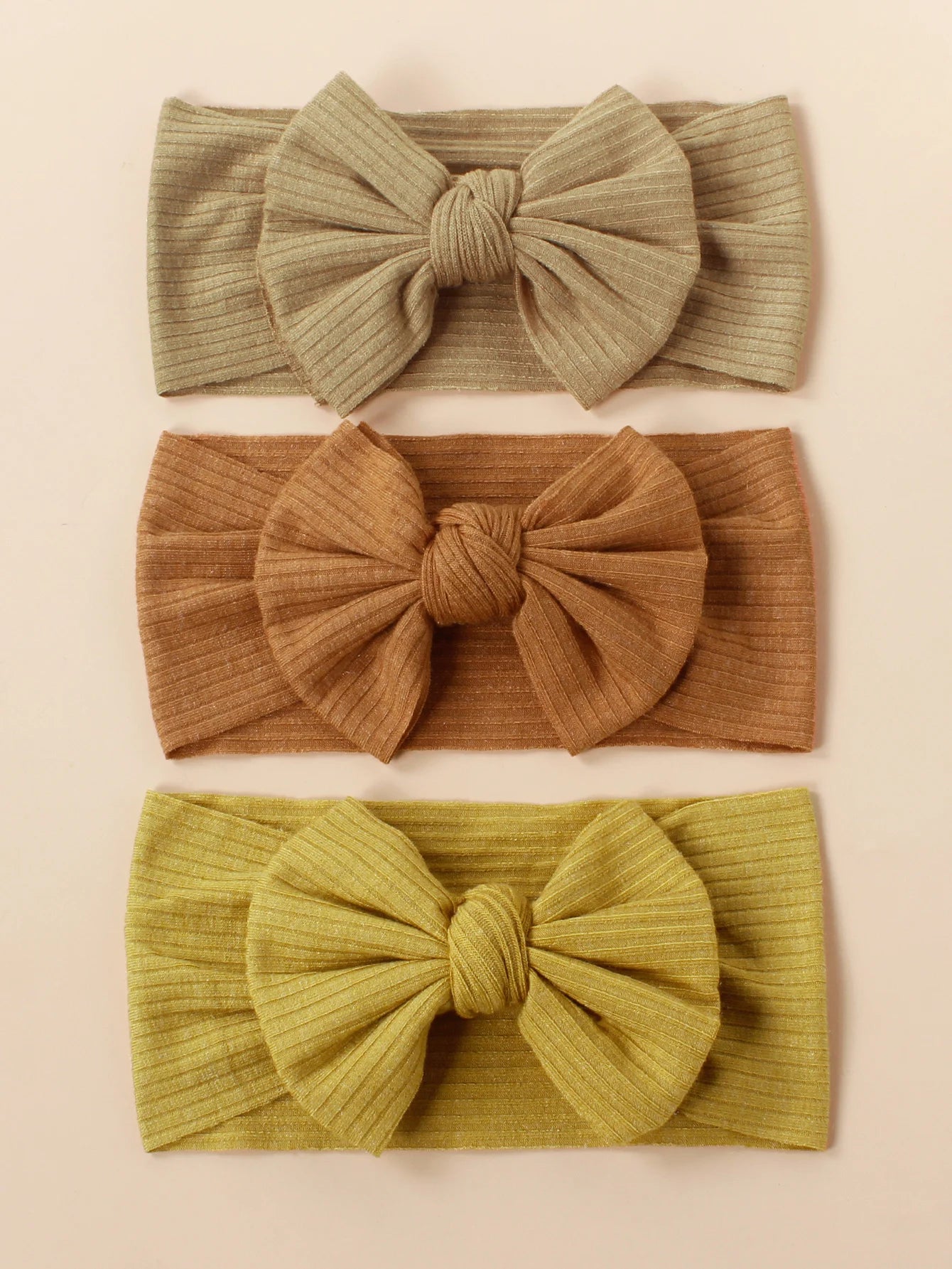 3pcs/Set  Knitted Children Hairband Solid Color Strips Cute Bow Headband