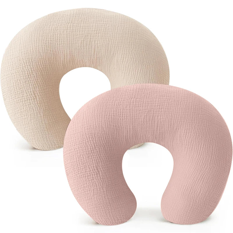 2PCS set Nursing Pillow Cover for Breastfeeding Pillows Ultra-Soft Muslin Cotton Baby Nursing Pillow Fits Newborn Feeding Pillow