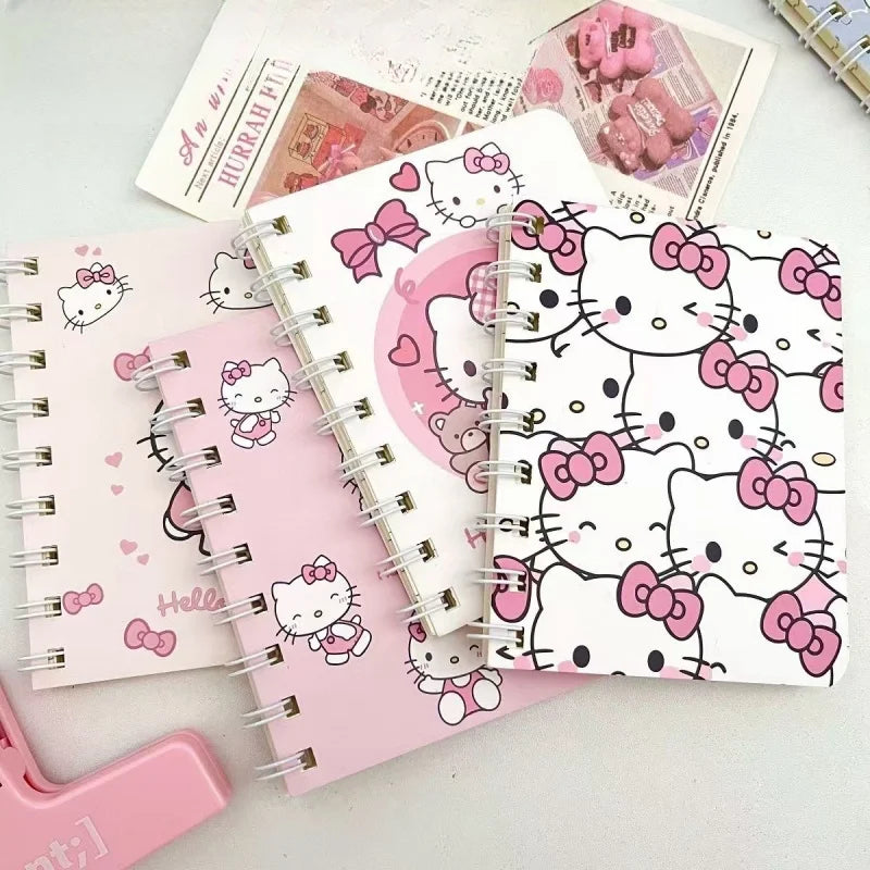 Random 1PCS 50 sheets Sanrio Hello Kitty A7 Coil Notebook Kawaii Workbook Cartoon Notebook School Supplies Holiday Gift Supplie