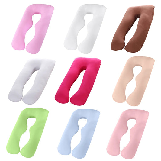 Maternity Pillow Case Pure Cotton Cover Multifunction U-shape for Pregnant Women
