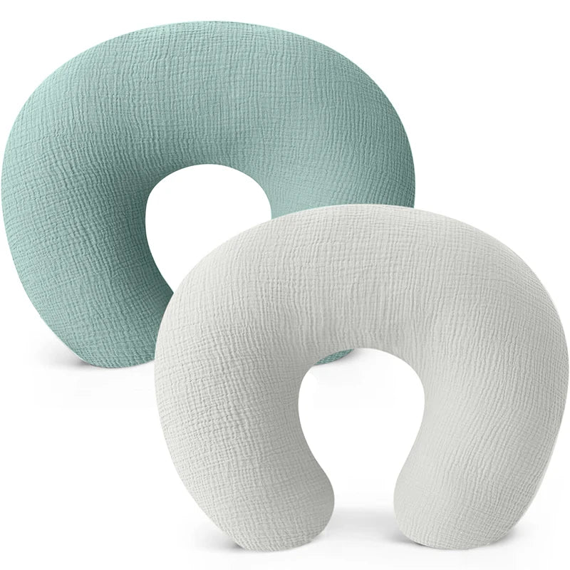 2PCS set Nursing Pillow Cover for Breastfeeding Pillows Ultra-Soft Muslin Cotton Baby Nursing Pillow Fits Newborn Feeding Pillow