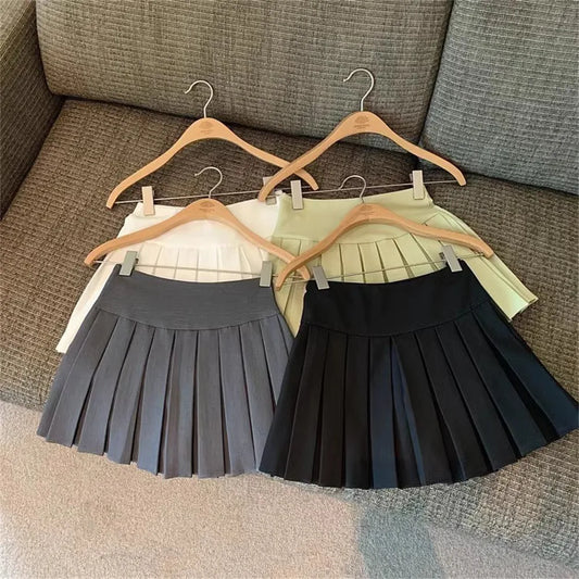 Print skirt  Style Little Girls Solid Colour High Waist Kids A-line Skirt