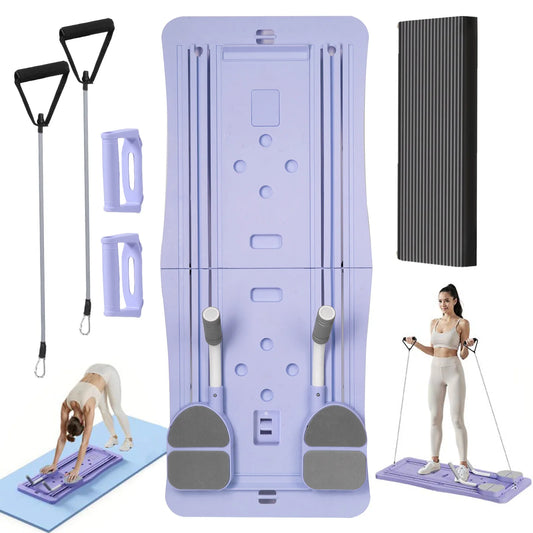 Foldable 4-in-1 Pilates Board with Wheel Roller – Home Gym Workout Trainer