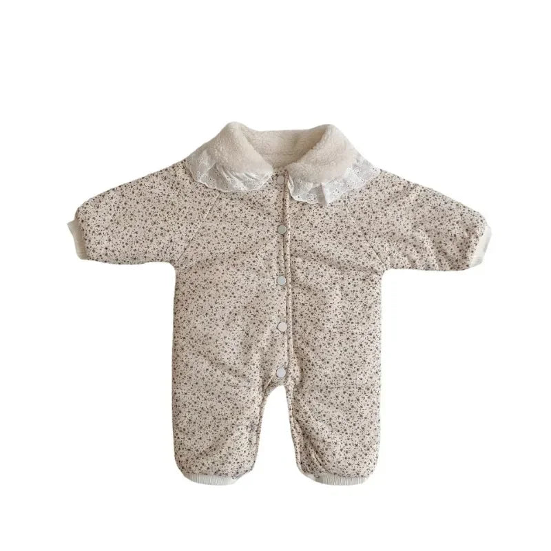 Baby Cotton Jumpsuit Thickened Hooded Romper