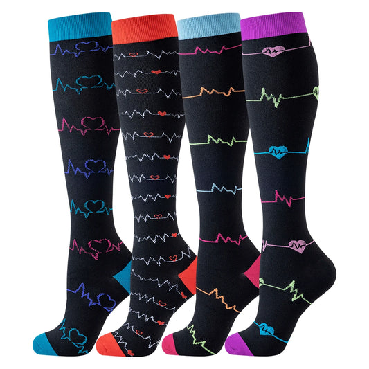 Compression Socks for Men Women 4 Pairs Running Sport Nurse Compression stocking Nurses Sport Ladies Lady Womens Running