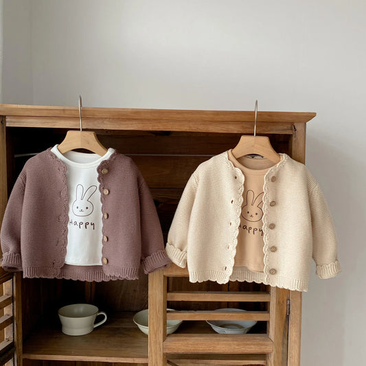 Baby & Toddler Long Sleeve Sweater Coat Boys Girls O-neck Cardigan Jacket