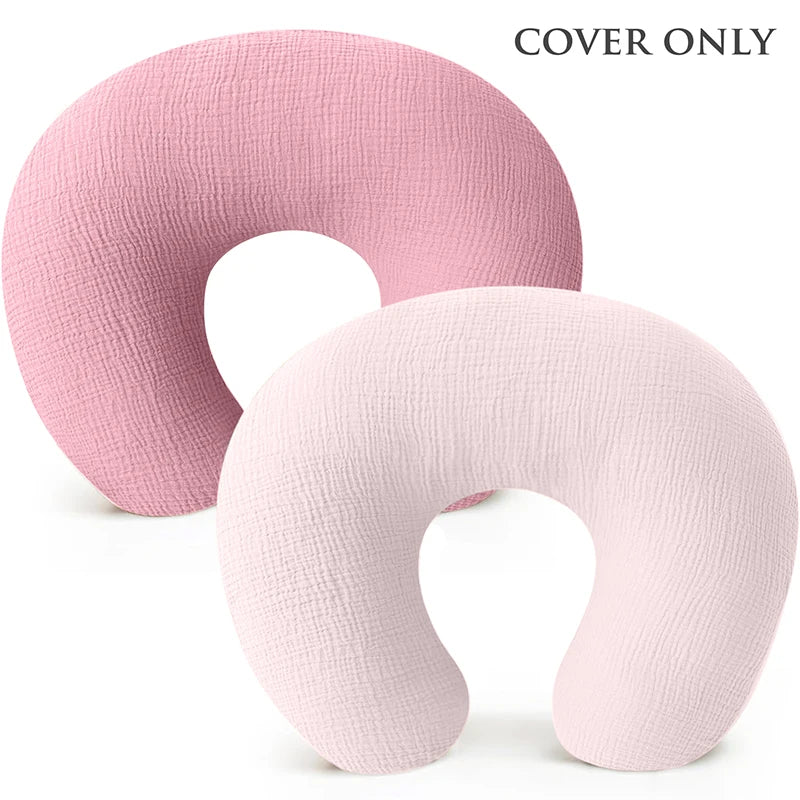 2PCS set Nursing Pillow Cover for Breastfeeding Pillows Ultra-Soft Muslin Cotton Baby Nursing Pillow Fits Newborn Feeding Pillow