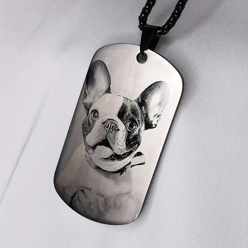 Custom Photo Engraved Necklace  Personalised Picture Pendant Keepsake