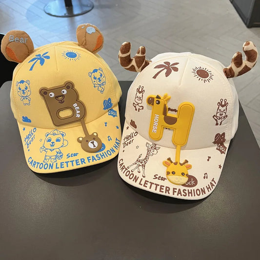 Cartoon animal basket ball cap for kids