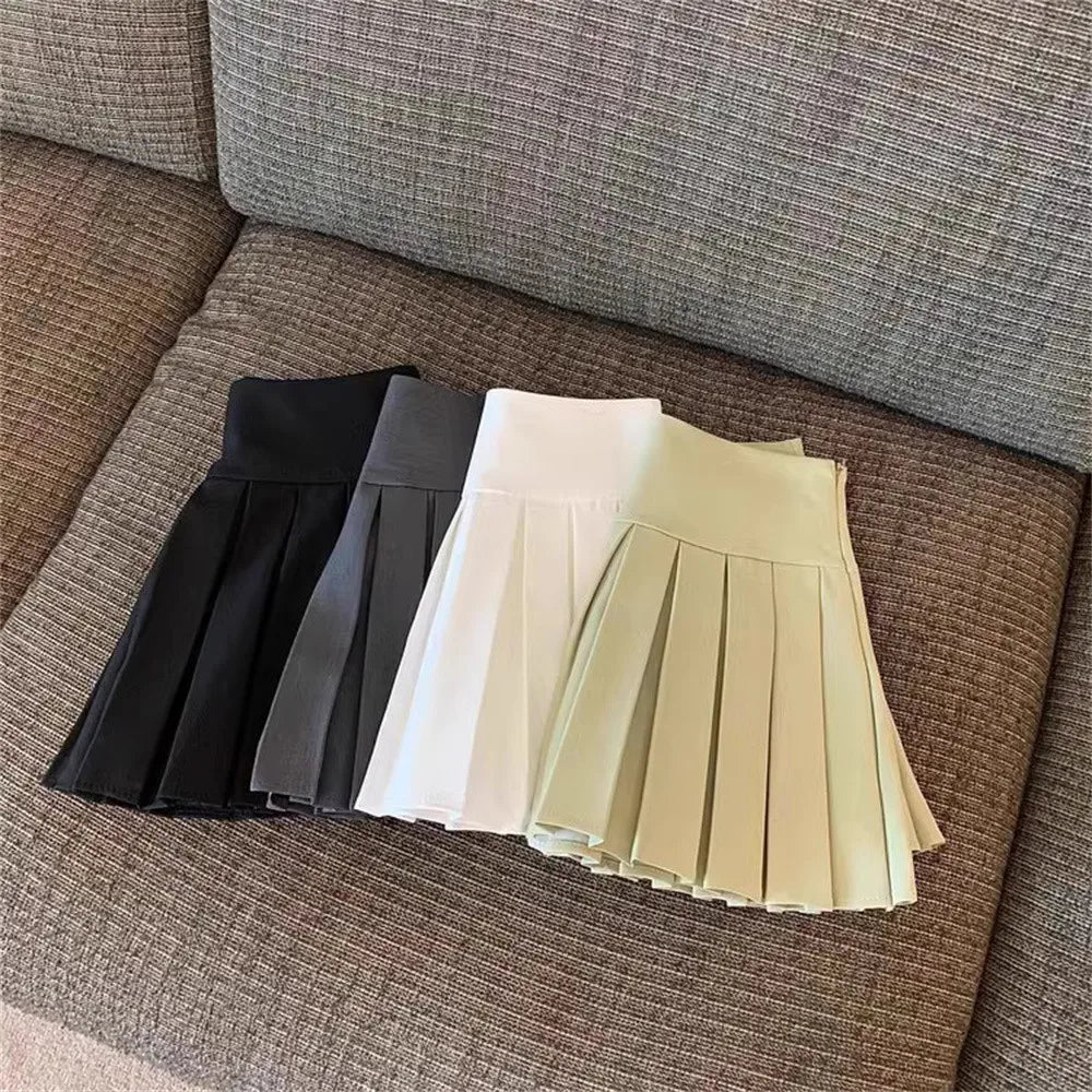 Print skirt  Style Little Girls Solid Colour High Waist Kids A-line Skirt