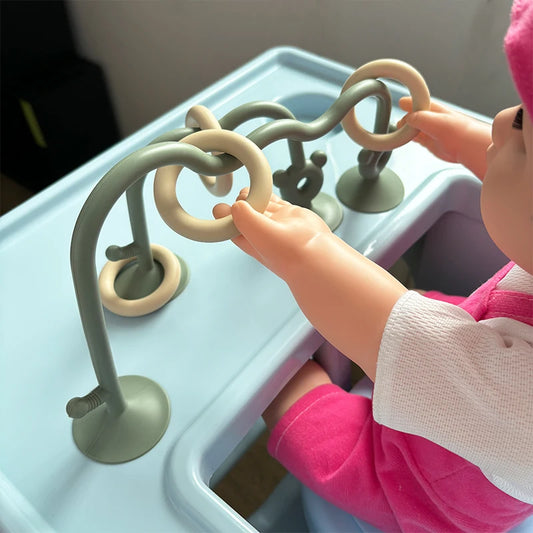 Children's silicone tabletop toys, bead wrapped baby early education puzzle game toys