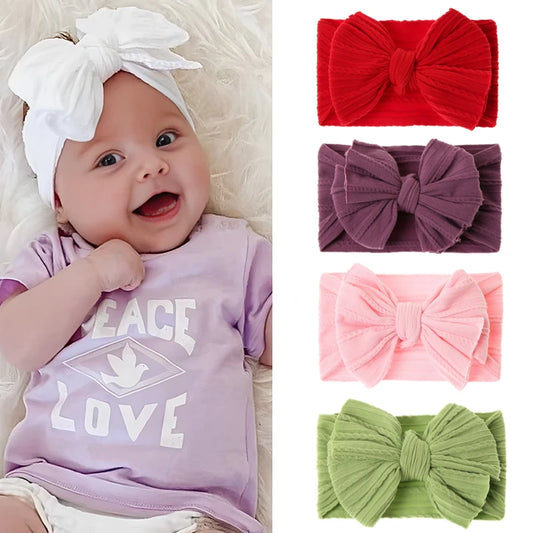 Baby Girl Headbands Bows Baby Headband Newborn Gift Elastic Hair Bands Solid Children Turban Kids Infant Hair Accessories