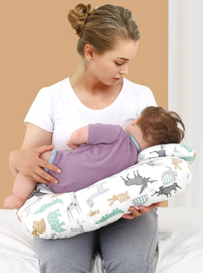 Multifunctional Nursing Pillow for Newborns & Moms – Ergonomic Breastfeeding Support with Waist Pain Relief